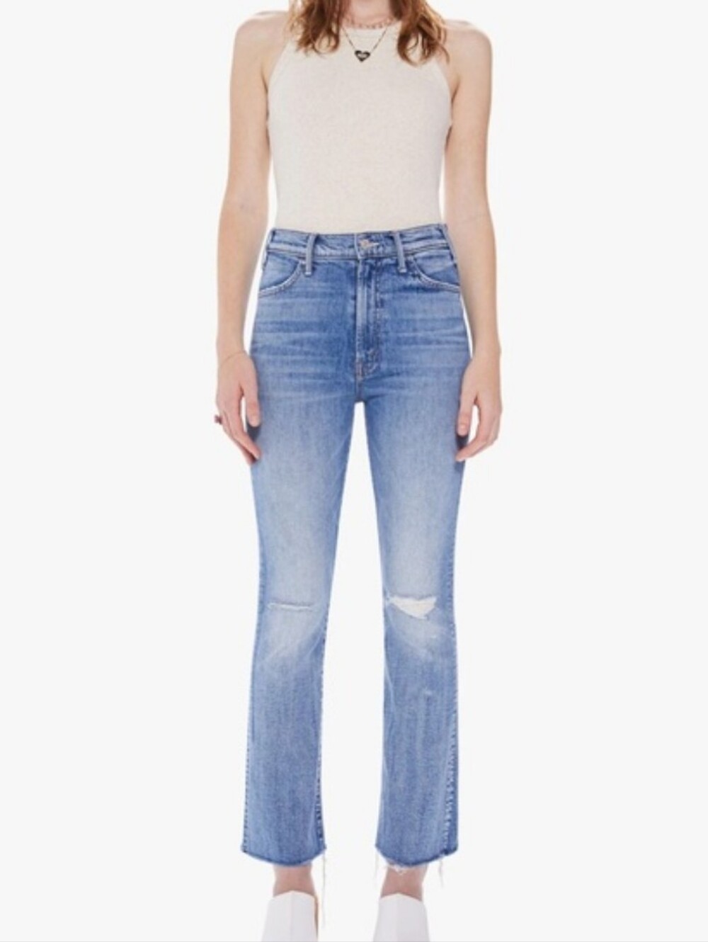 Mother The Hustler Ankle Fray In Understudy Size 30 Distressed